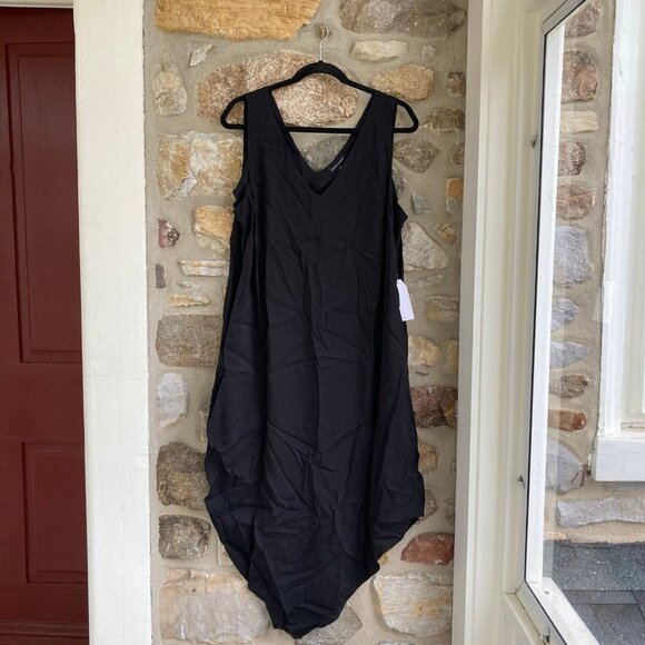 NWT Iconic Cooling Cupro Geneva V Tank Dress Black Small (14-16) $188 - Picture 5 of 12